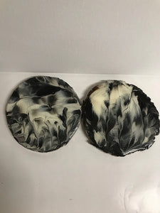 Black and White coasters set of 2